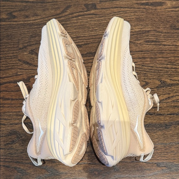 Hoka Bondi 8’s Women's Cream & Tan Running Sneakers - Size 12B - Picture 8 of 9
